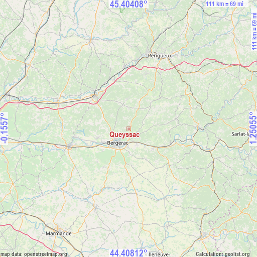 Queyssac on map