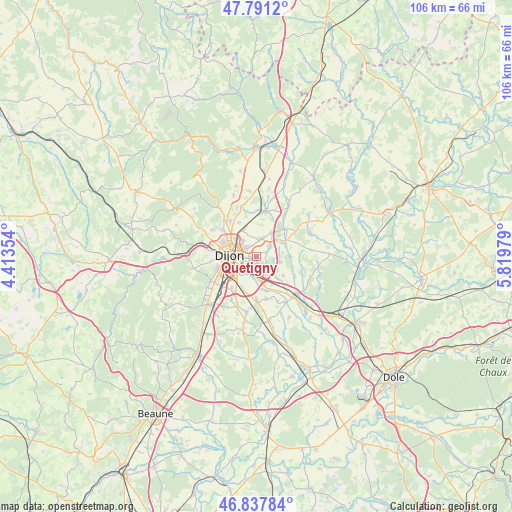 Quetigny on map