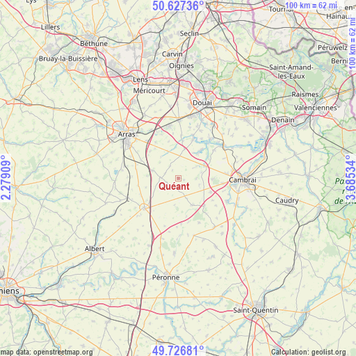 Quéant on map