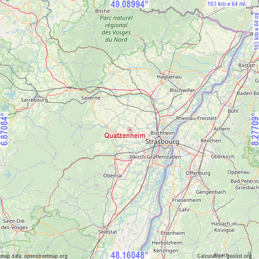 Quatzenheim on map