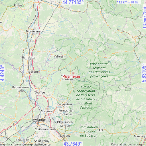 Puyméras on map