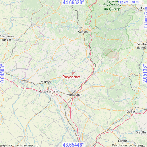 Puycornet on map