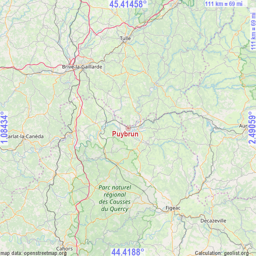 Puybrun on map