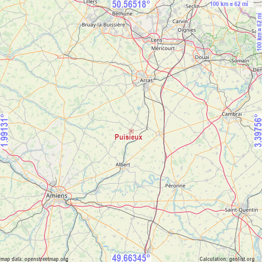 Puisieux on map