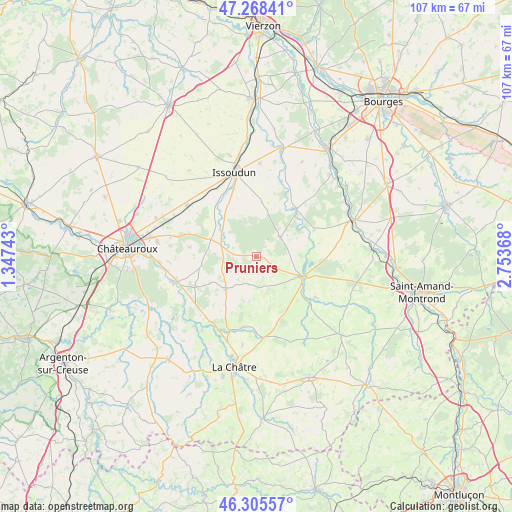 Pruniers on map