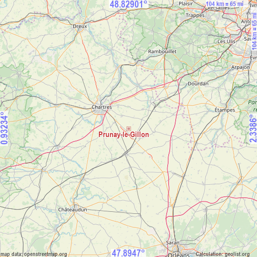 Prunay-le-Gillon on map