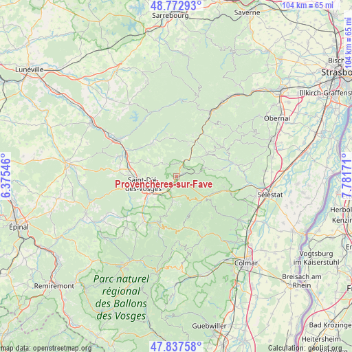 Provenchères-sur-Fave on map