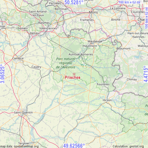 Prisches on map