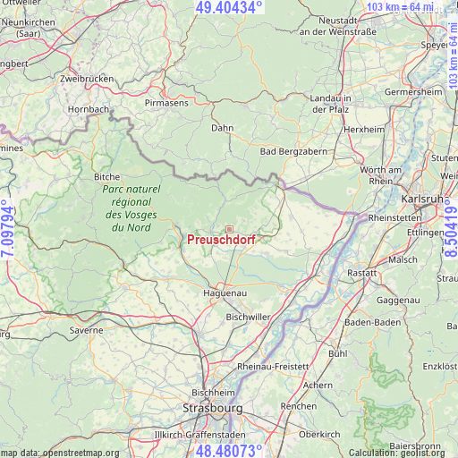 Preuschdorf on map