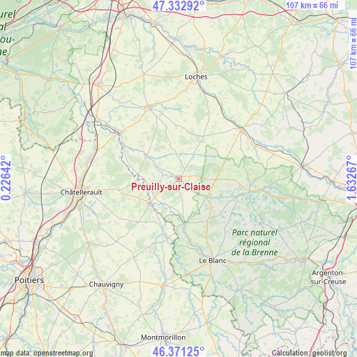 Preuilly-sur-Claise on map