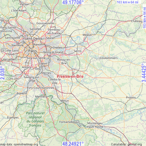 Presles-en-Brie on map
