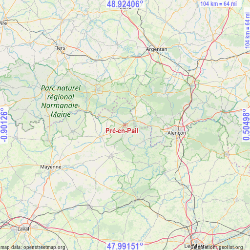 Pré-en-Pail on map