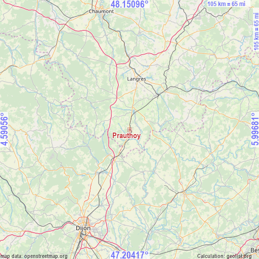 Prauthoy on map