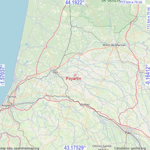 Poyartin on map