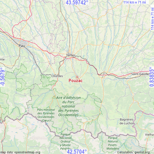 Pouzac on map