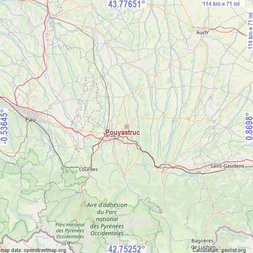 Pouyastruc on map