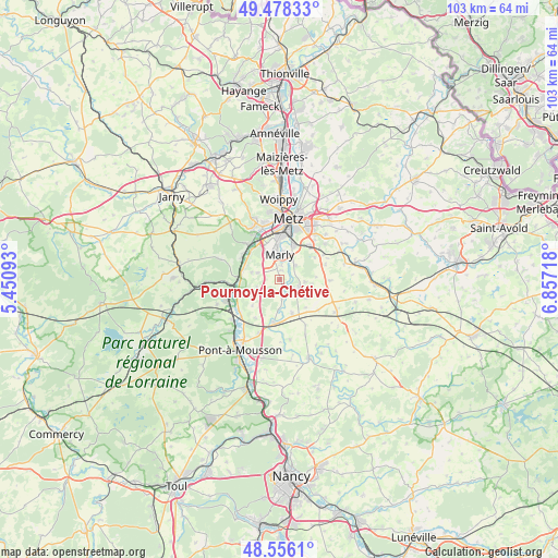 Pournoy-la-Chétive on map