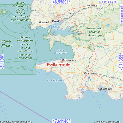 Poullan-sur-Mer on map