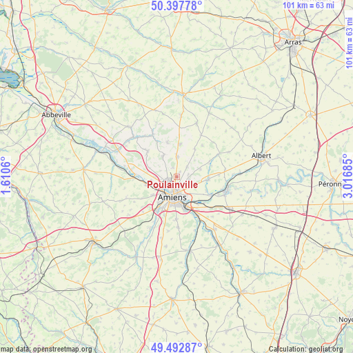 Poulainville on map
