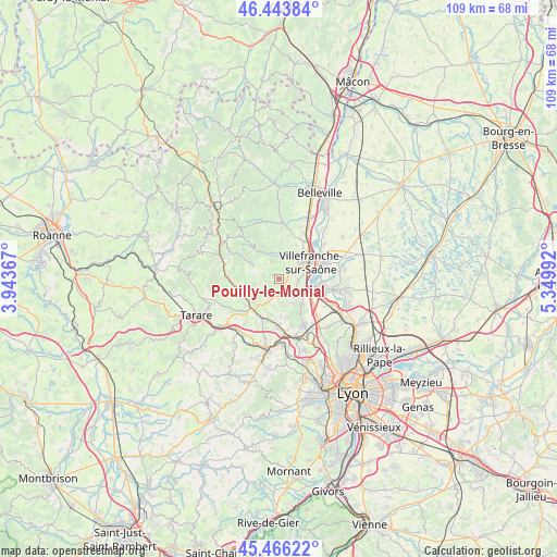 Pouilly-le-Monial on map
