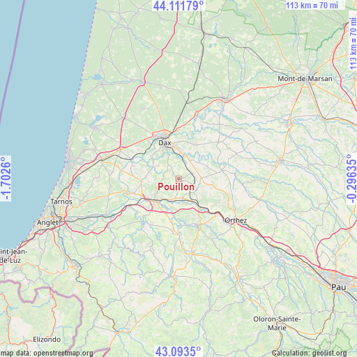 Pouillon on map