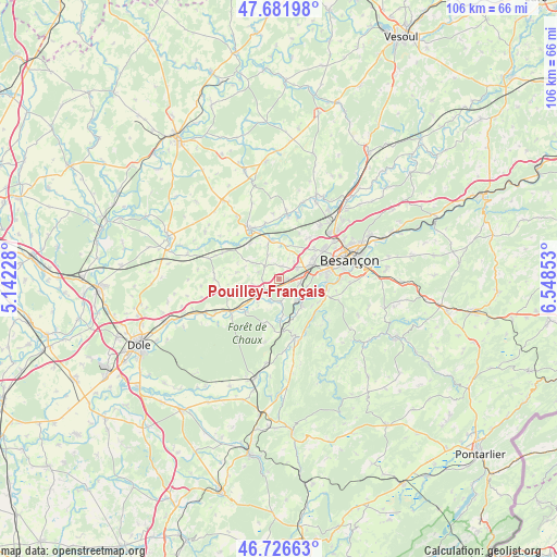 Pouilley-Français on map