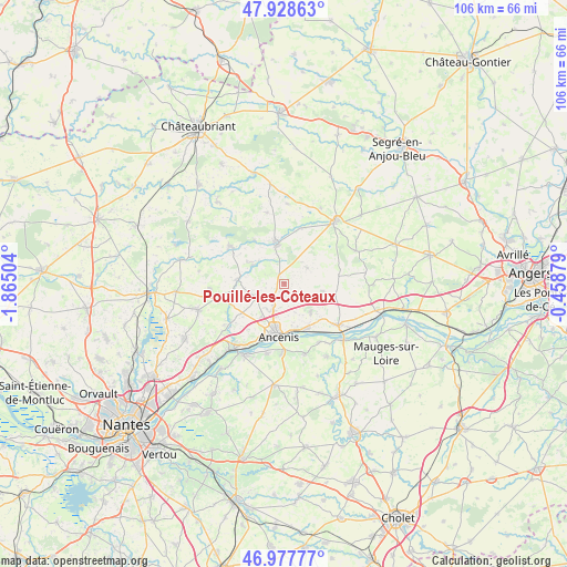 Pouillé-les-Côteaux on map