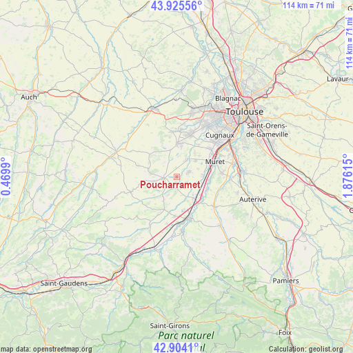 Poucharramet on map