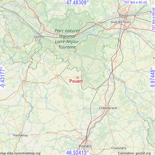 Pouant on map