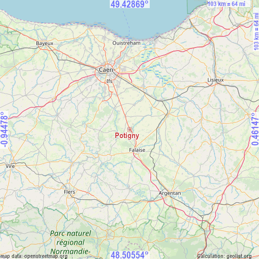 Potigny on map