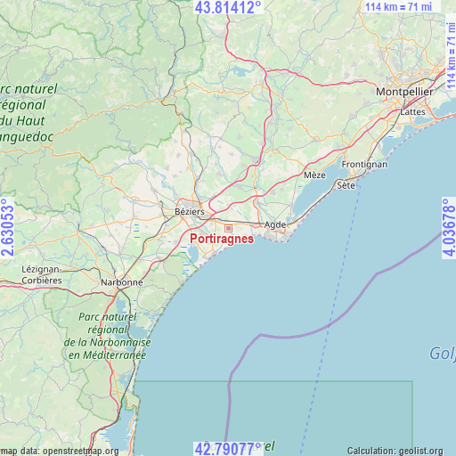 Portiragnes on map