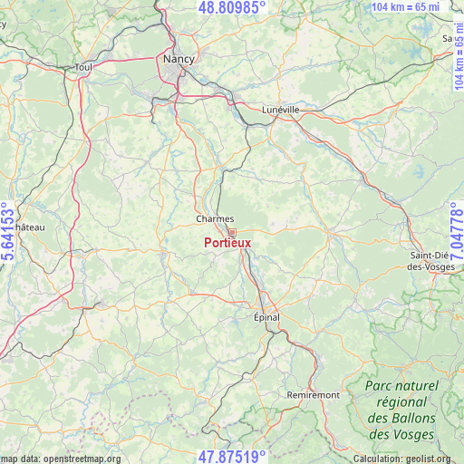 Portieux on map