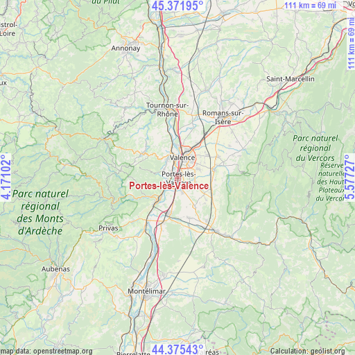 Portes-lès-Valence on map