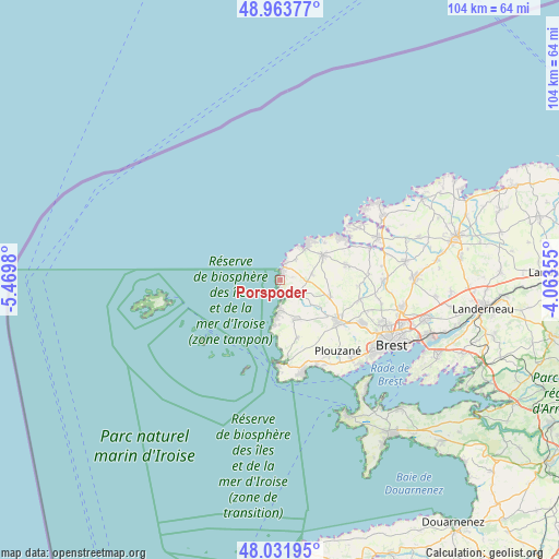 Porspoder on map