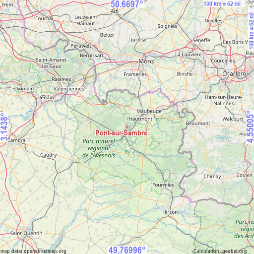 Pont-sur-Sambre on map