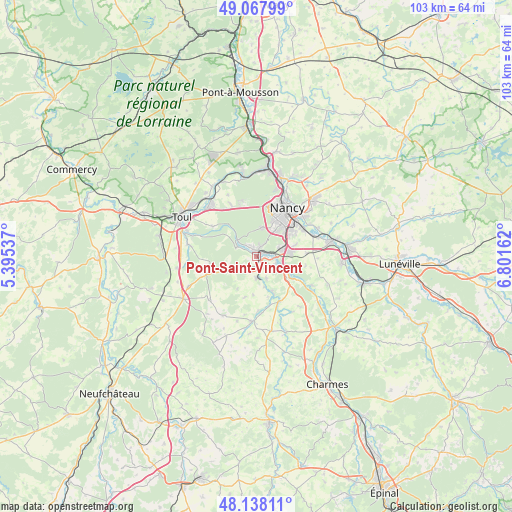 Pont-Saint-Vincent on map