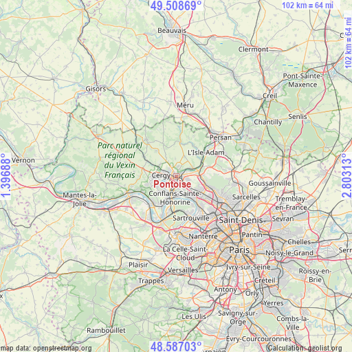 Pontoise on map