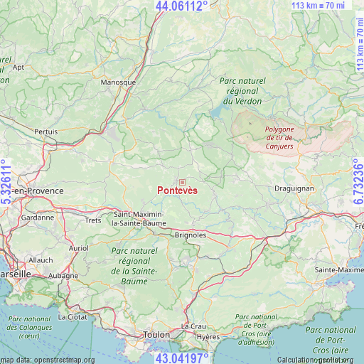 Pontevès on map