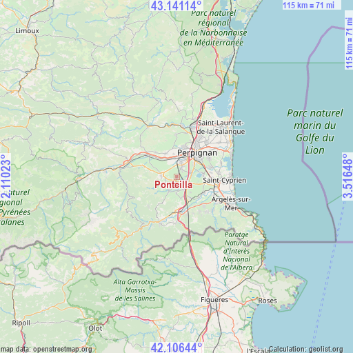 Ponteilla on map