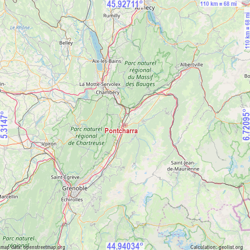 Pontcharra on map