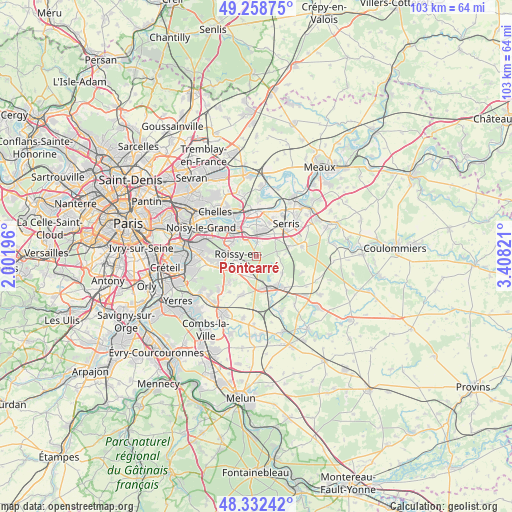 Pontcarré on map