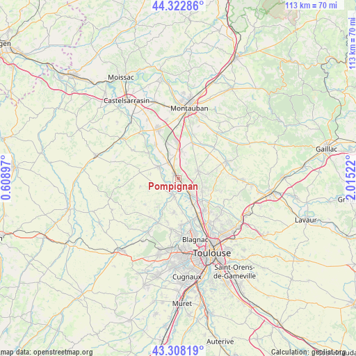 Pompignan on map