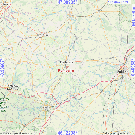 Pompaire on map