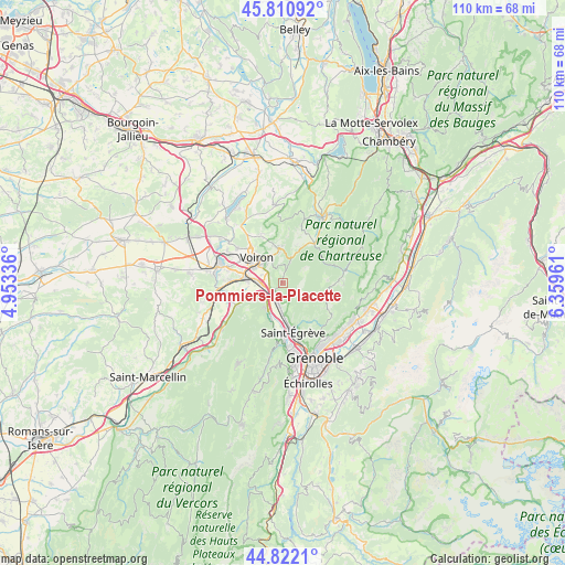 Pommiers-la-Placette on map