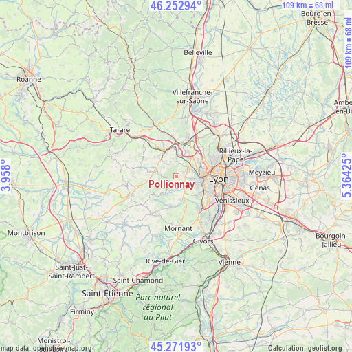 Pollionnay on map