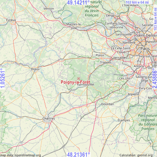 Poigny-la-Forêt on map