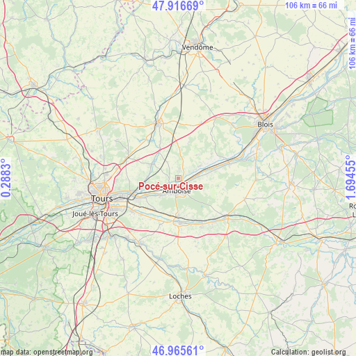 Pocé-sur-Cisse on map