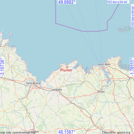 Plurien on map