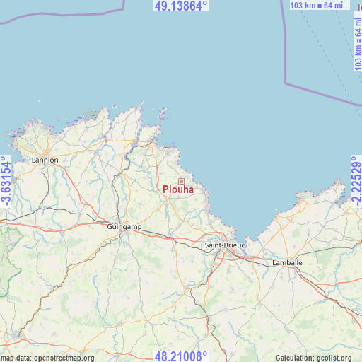 Plouha on map