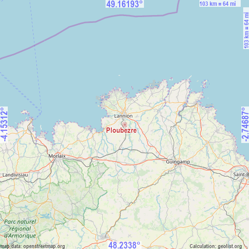 Ploubezre on map